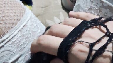 In panties and nylon stockings to tease - 6 image