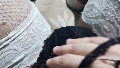 In panties and nylon stockings to tease - 8 image