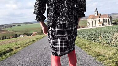 shemale sissy sounding lingerie outdoors 2 - 1 image