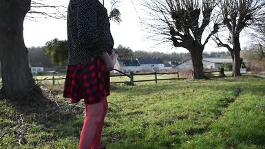 shemale sissy sounding lingerie outdoors 1 - 4 image