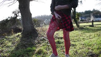 shemale sissy sounding lingerie outdoors 1 - 5 image