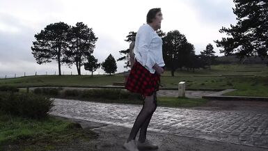 shemale sissy sounding lingerie outdoors 5 - 1 image