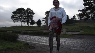 shemale sissy sounding lingerie outdoors 5 - 2 image