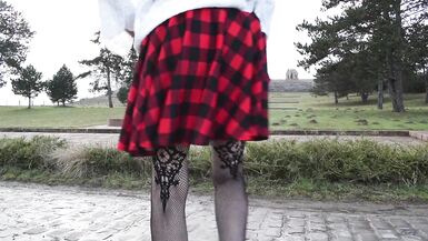 shemale sissy sounding lingerie outdoors 5 - 3 image