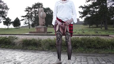 shemale sissy sounding lingerie outdoors 5