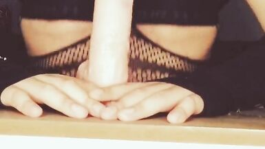 Sissy Slut trains her throat with Dildo - 13 image