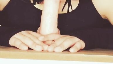 Sissy Slut trains her throat with Dildo