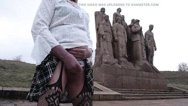 shemale sissy sounding lingerie outdoors 6 - 9 image