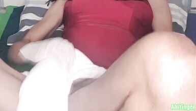 Latex Gloved Sissy Masturbation in White Diaper - 15 image