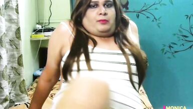 blonde tranny monica m jerking off her cock - 4 image