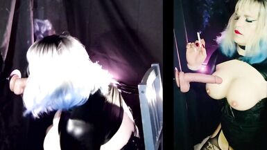 SMOKING AND STANDING FUCK WITH ASS TO MOUTH - 5 image