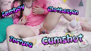 Femboy Clothespin CBT Cumshot (teaser) - 11 image