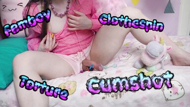 Femboy Clothespin CBT Cumshot (teaser) - 8 image