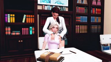 FUTANARI STUDENT SEDUCED AND FUCKED HER CLASSMATE HARD IN THE CLASSROOM (SIMS 4 ANIME HENTAI) - 3 image