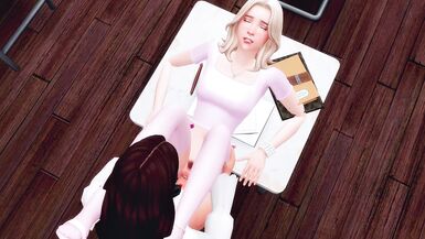 FUTANARI STUDENT SEDUCED AND FUCKED HER CLASSMATE HARD IN THE CLASSROOM (SIMS 4 ANIME HENTAI) - 5 image
