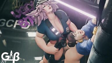 Poison fucks Chun Li and Cammy from Street Fighter - 5 image
