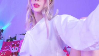 Sweet Eaton Wanking Her Small Cock and Balls - 8 image