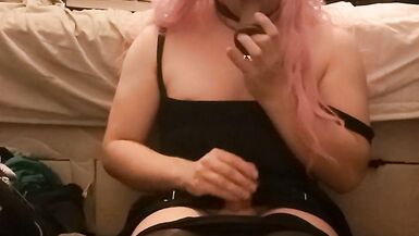 Aimee teases, sucks and faps - 12 image