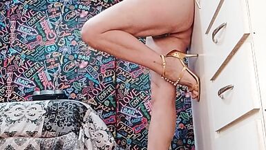 Tranny dances and ends up jerking his huge cock. - 5 image