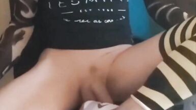 Another Version of My Cumshot Stroking in My Stockings - 7 image