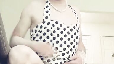 Cute innocent CD sissy solo play with cumshot - 12 image