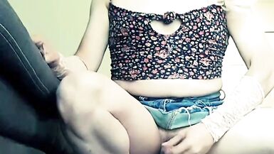 Cute innocent CD sissy solo play with cumshot - 2 image