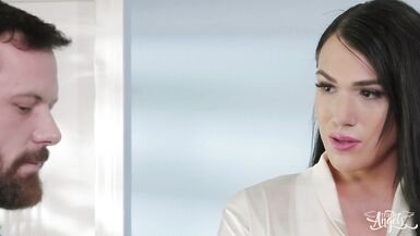 TRANS ANGELS - Busty Beauty Tgirl Aspen Brooks Pounds Bearded Stud Sergeant Miles' Tight Ass - 3 image