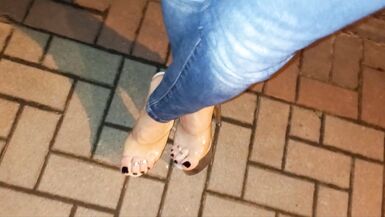 stripper shoes - public crossdressing