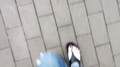 public crossdressing - showing sexy feet - 15 image