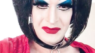 Heavy makeup sissy in PVC in hotel room after getting fucked by random - 10 image