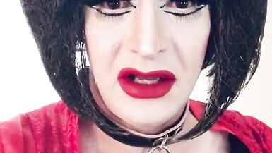 Heavy makeup sissy in PVC in hotel room after getting fucked by random - 12 image