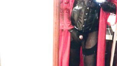 Heavy makeup sissy in PVC in hotel room after getting fucked by random - 6 image