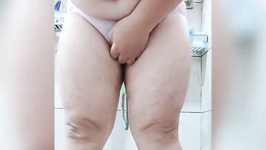 chubby sissy piss into pantie