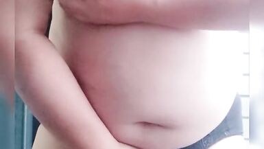 chubby sissy piss into pantie - 6 image