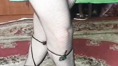 Green Mini Hot Dress Sissy Shemale Crossdresser Gay Boy Slut Lady Boy White big butt