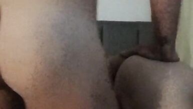 Sexy transvestite in red lingerie with real small tits gets fucked standing in front of the camera - 13 image