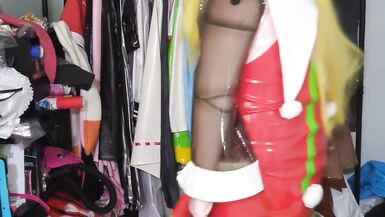 Kigurumi Roll PVC Bunny Suit Breathplay and Hands Free Vibrator - 4 image