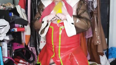 Kigurumi Roll PVC Bunny Suit Breathplay and Hands Free Vibrator - 9 image