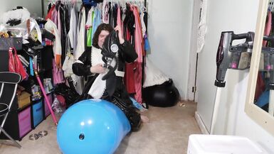 Heavy PVC Gasmask Breathplay and Vibrator Inflatable Hump - 4 image