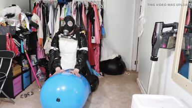Heavy PVC Gasmask Breathplay and Vibrator Inflatable Hump - 8 image