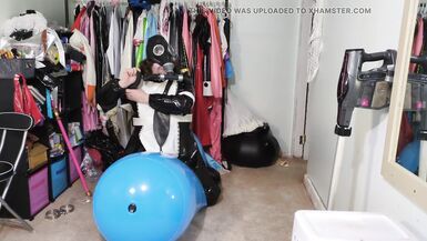 Heavy PVC Gasmask Breathplay and Vibrator Inflatable Hump - 9 image