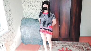 Green Mini Hot Dress Sissy Shemale Crossdresser Gay Boy Slut Lady Boy White big butt Legs Fetish - 7 image