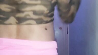 I cut my pink shorts into a mini skirt and leg straps ,what do you think hehehe - 4 image