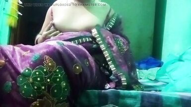 Indian Gay Crossdresser in Pink Saree Pressing and Milking His Boobs so Hard and Enjoying the Hardcore Sex - 9 image