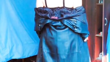 Nylon Mini Dress Sissy Shemald Crossdresser Cute Ass Sexy Dance Lady Boy Big Butt - 7 image