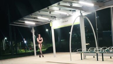 sissy flashing in outdoor - 3 image
