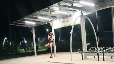 sissy flashing in outdoor - 4 image