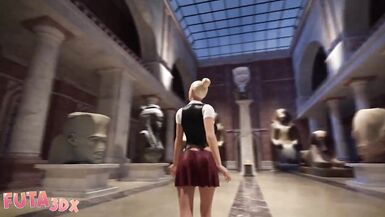 Futa3dX - Big Dicked Hot Futa Babes Fucking Hard In Museum - 3 image