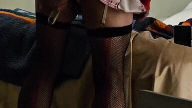 Sissy crossdresser husband 2nd rounds of frozen glass dildo