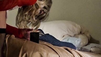 Sissy crossdresser husband 2nd rounds of frozen glass dildo - 9 image